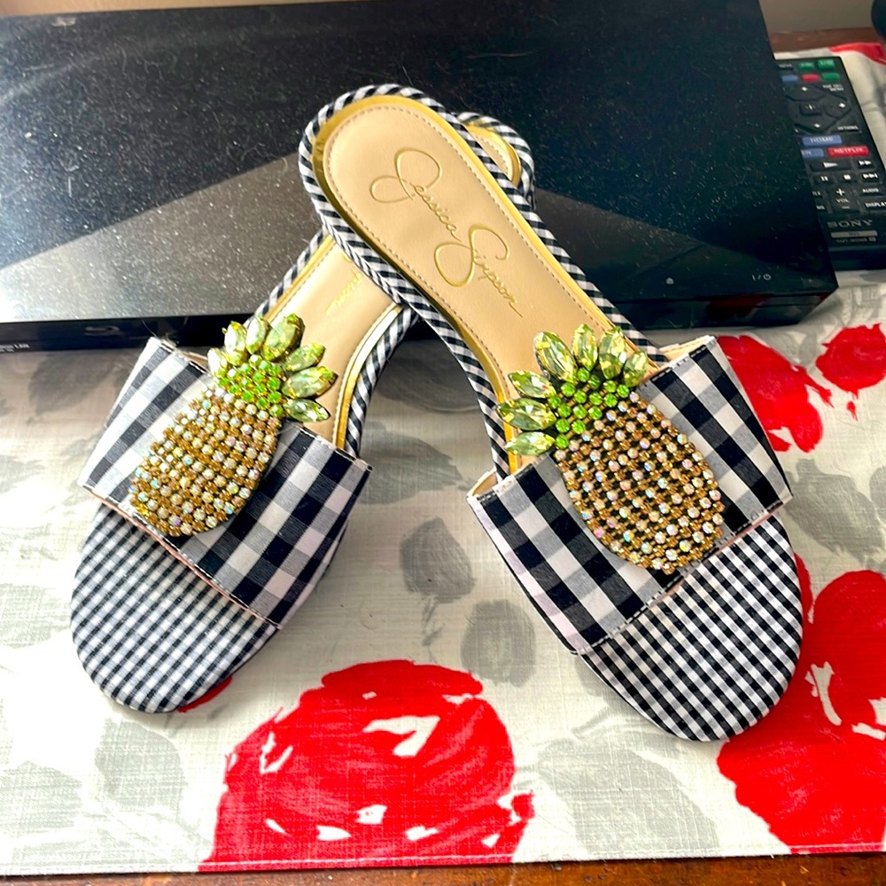 Jessica Simpson pineapple sandals